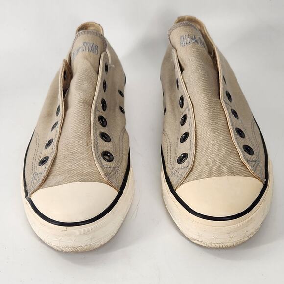 Converse Chuck Taylor John Varvatos Slip On No Lace Sneakers Unisex Tan M8 W10 - Picture 1 of 9